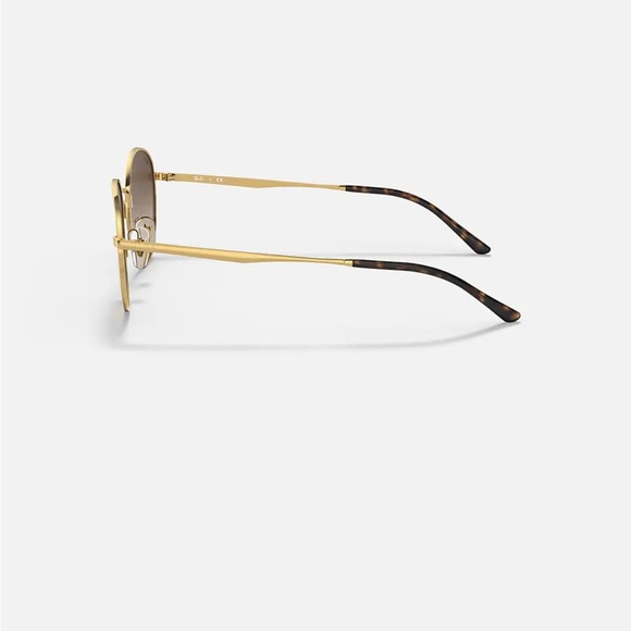 NIB Ray Ban Arista Round Sunglasses Polished Arista Gold Brown Gradient RB3681 - Picture 10 of 12